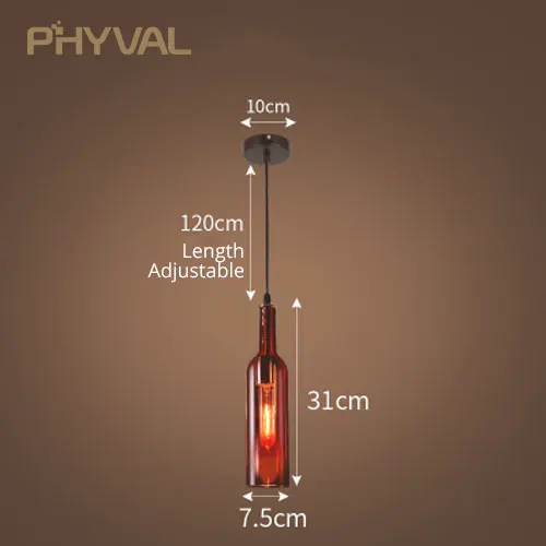 Подвесной светильник для винной бутылки, светодиодный подвесной светильник, креативный подвесной светильник, бар, салон, ресторан, домашний Рождественский Декор, 5 цветов, ночной Светильник - Цвет корпуса: Wine Red No Bulb