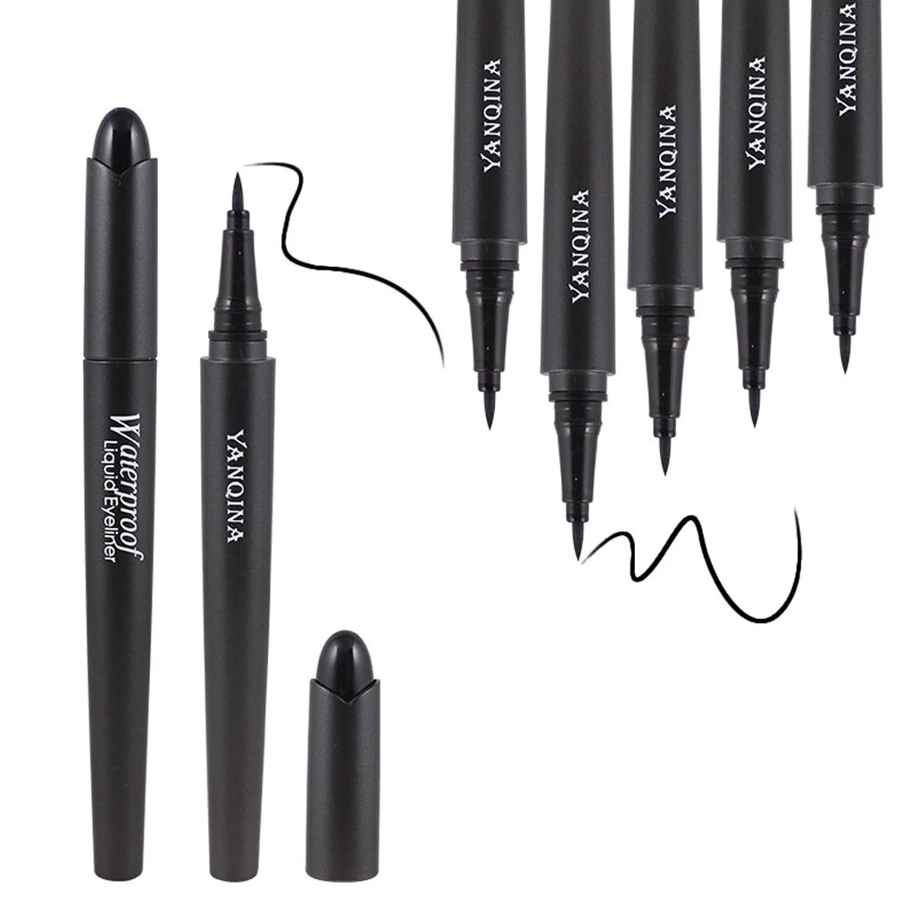 1PC Women Black Long Lasting Not Blooming Matte Eyeliner Brush Pencils