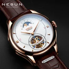 Швейцария NESUN Tourbillon механические часы для мужчин люксовый бренд автоматический бизнес Скелет Водонепроницаемый Relogio Masculino M9038-4