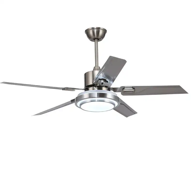 5 Blades Indoor Ceiling Fan Light With Remote Control Brushed