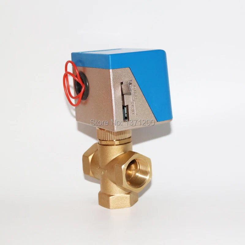 G 1 ''DN25 220 V серый/синий электрический шаровой клапан, латунь, 3-ходовый исполнительный механизм клапана с моторным шариком