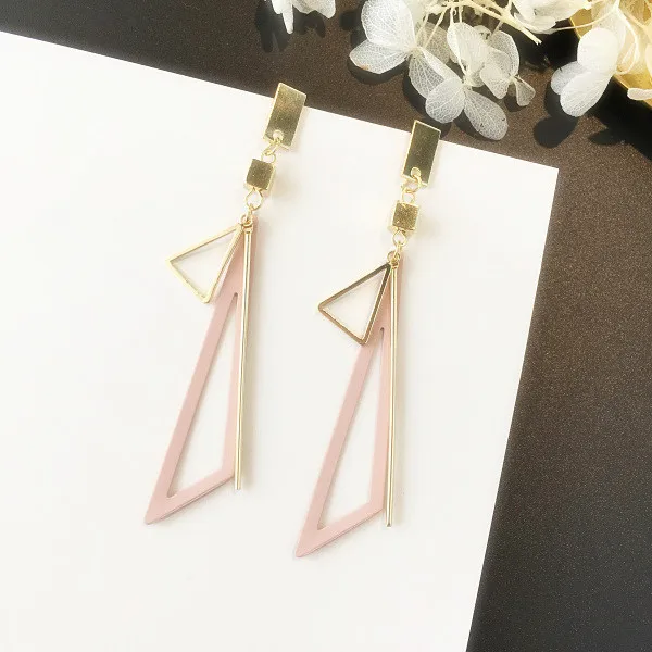 Mengjiqiao Korean Metal Triangle Fashion Simple Jewelry Geometric Mengjiqiao Korean Metal Triangle Fashion Simple Jewelry Geometric Earrings Drop For Women Brincos