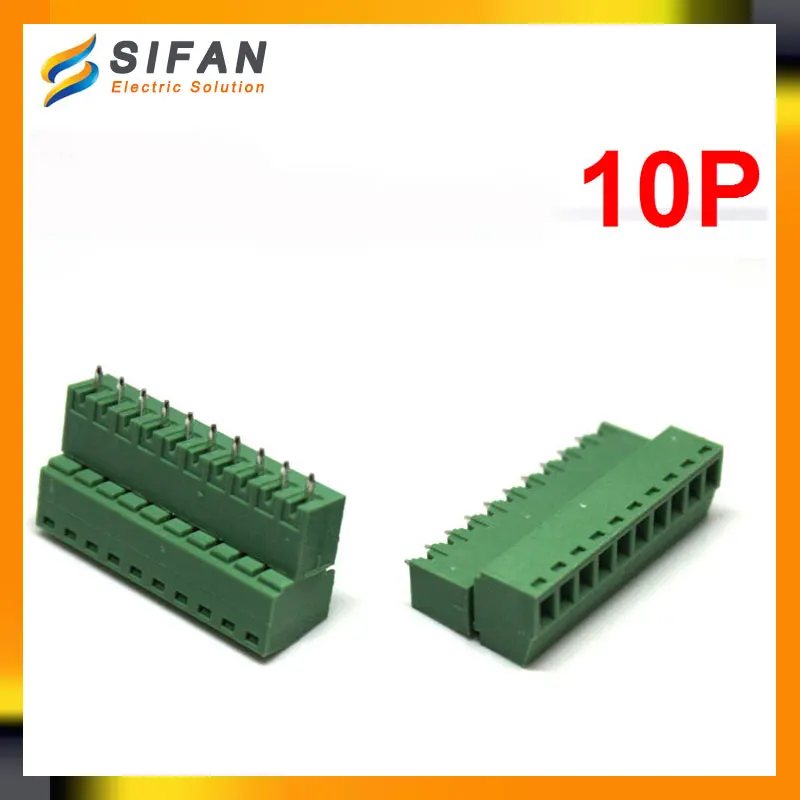 25Set/Lot 15EDGK 10P Screw Pluggable Terminal Block Plug Connectorin
