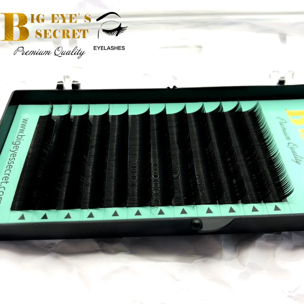 

1 trayIndividual Eyelashes Extension J/B/C/D curl All Size 8-15mm Black Fake False Silk Eyelashes Big Eye's Secret Free shipping