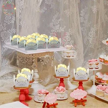 100 шт лазерная резка неправильной формы конфеты бар день рождения Шоколадный Бар шоколадные чашки вечерние украшения стола свадьба