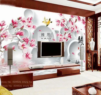 

Landscape flower 3d mural wallpaper fresco papel de parede tapete infantil wall wallpaper background homedecoration wallcovering