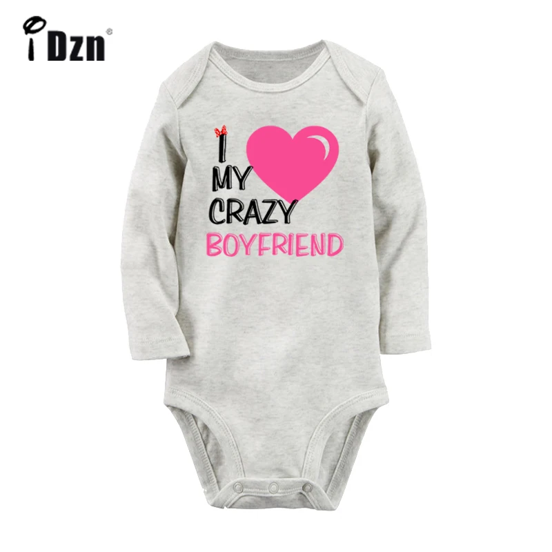 I Love My Crazy Mother/пара для новорожденных мальчиков и девочек, Униформа-комбинезон с принтом, боди для младенцев, одежда хлопок, комплекты - Цвет: ieBaby1406GC