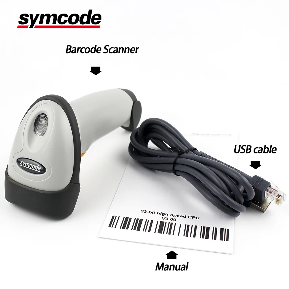 Usb-сканер штрихкодов, Symcode 1D лазерный проводной USB портативный считыватель штрих-кодов