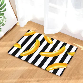 

Fashion Tropical Style Door Mat Banana Striped Palm Cat Potted Living Room Decorative Blanket Flamingo Flower Tiger Leopard Mat