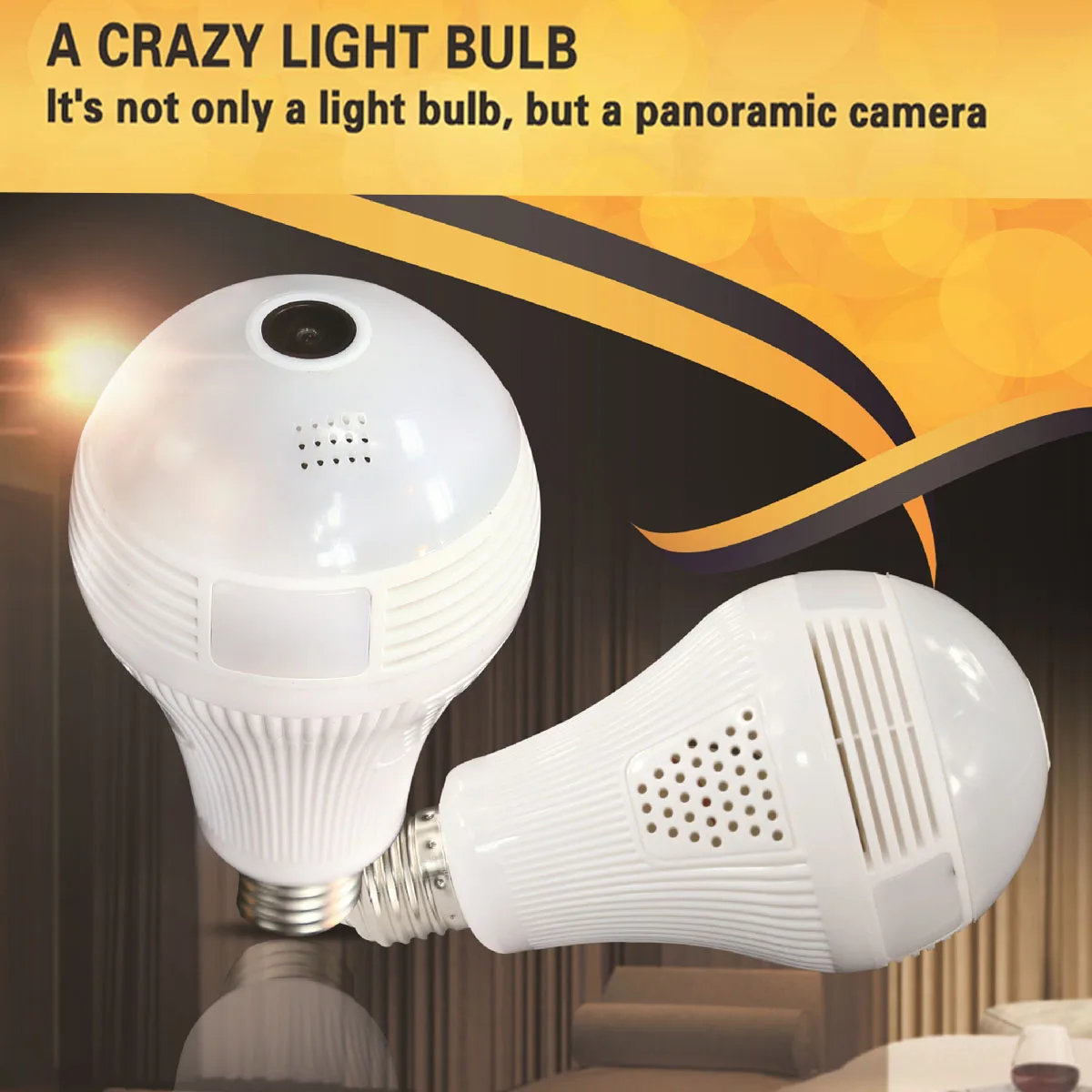 

1.3/3/5 MP Wireless Panoramic Monitoring Camera VR 360 Degree Panoramic Home Security CCTV 128G Memory 2.4G WiFi Light Bulb