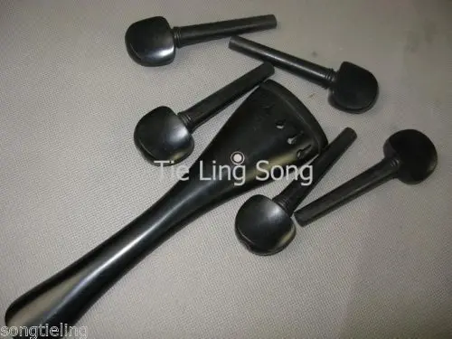 

one set of ebony inlay Paris eye 5 strings cello tailpiece and 4pcs cello pegs