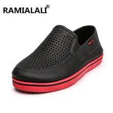 Для мужчин Сланцы на лето; модные пляжные сандалии Повседневное мужчины забивают снаружи сланцы Для мужчин, на полой подошве