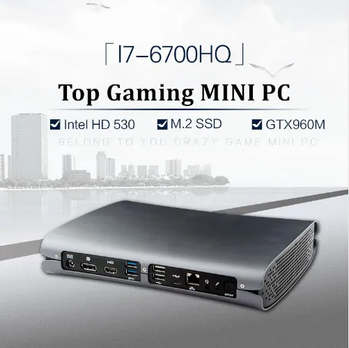 Топ игровой с вентилятор мини компьютер ПК Intel 4 ядра i7 6700HQ i5 6300HQ GTX 960M GDDR5 Гб ОЗУ HDMI +