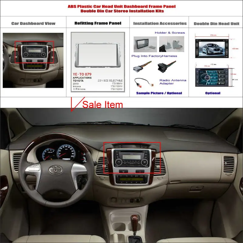 Liislee 2 DIN пластмассовая рама ABS радио фасции Для Toyota Innova 2004~ Авто стереоинтерфейс тире CD отделка установочные наборы