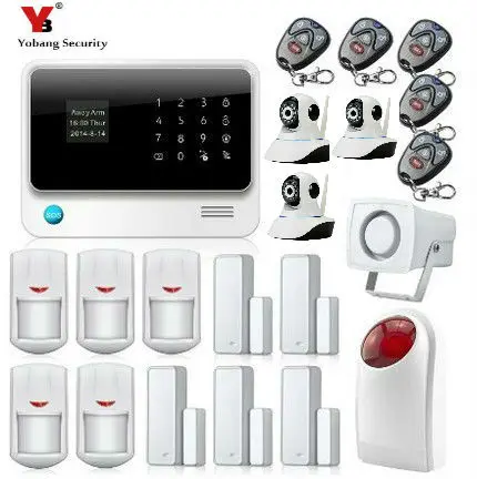 Yobang Охранная GSM сигнализация беспроводная wifi GPRS SMS сигнализация Система s безопасность дома Alarma+ Yoosee IP камера видеонаблюдения система