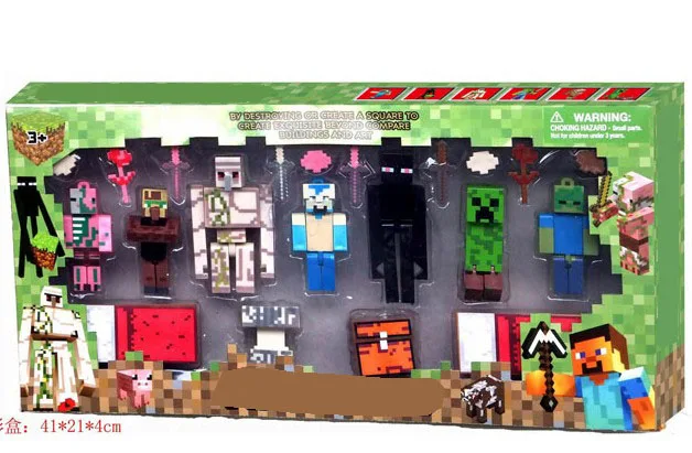 Set F) Herobrine, Ghast, Wither, Steve, Mi Mundo, Figuras De Acción