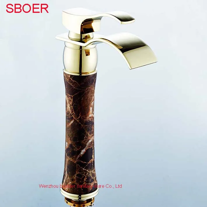 حار الشلال الأسود اليشم الرخام حجر الذهب الصلبة النحاس النحاس الحمام مرحاض حوض الغرور بالوعة خلاط صنبور