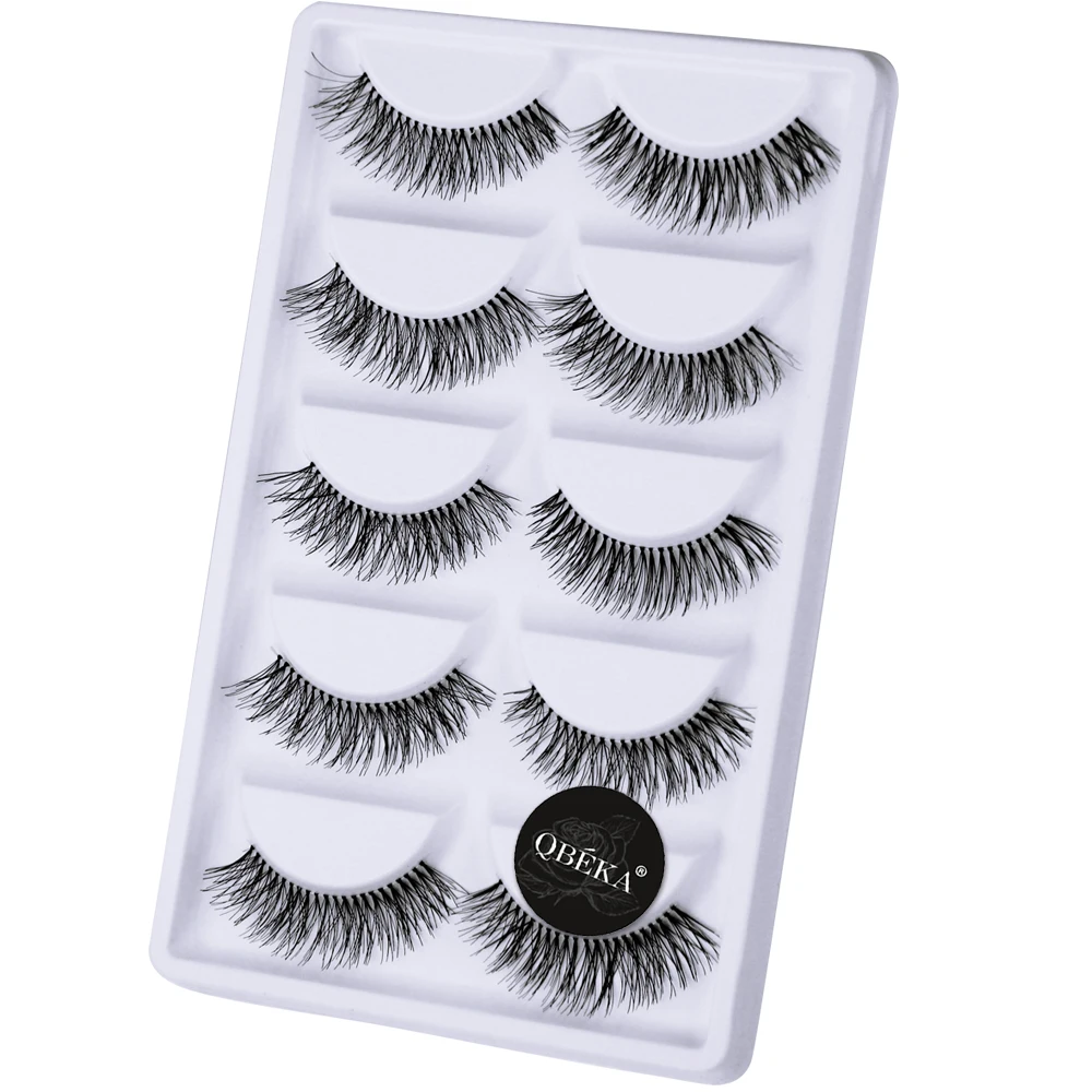 

5 Pairs 3D Natural Cross False Eyelashes Long Messy Makeup False Eyelash Extension Makeup Eye Lashes Beauty Tool A21-White