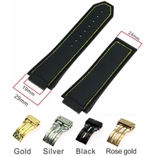 Luxury 29x19mm matte silicone strap for Hublot F1 King Power series ferrari geneve 48mm watch strap bracelet with LOGO