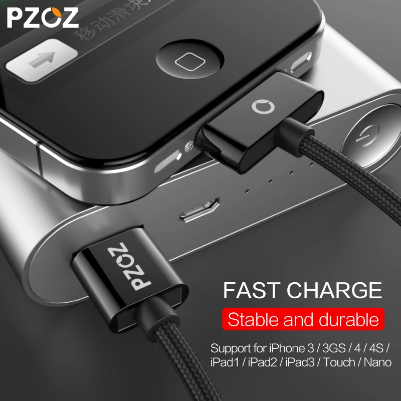 Goedkoop PZOZ Usb kabel Fast Charger 30 Pin Charge adapter Kabel Opladen Data voor iphone 4 s 4s 3GS iPad 2 3 iPod Nano 1 itouch Adapter