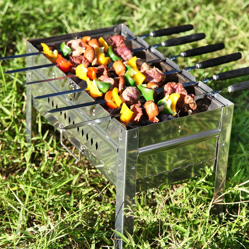 21.6'' 55cm Wooden Barbecue Skewers Long Barbecue Fork Shish Kebob