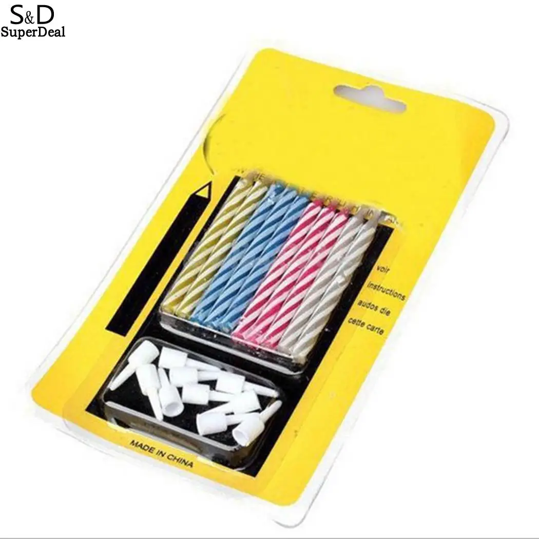 

Magic Relighting candles Candles Pack Candles Joke Striped 10pcs Party Trick Cake Birthday of Holder 10pcs