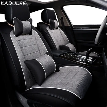 

KADULEE flax car seat cover For Toyota corolla chr auris wish aygo prius avensis camry 40 50 accessories covers for vehicle seat
