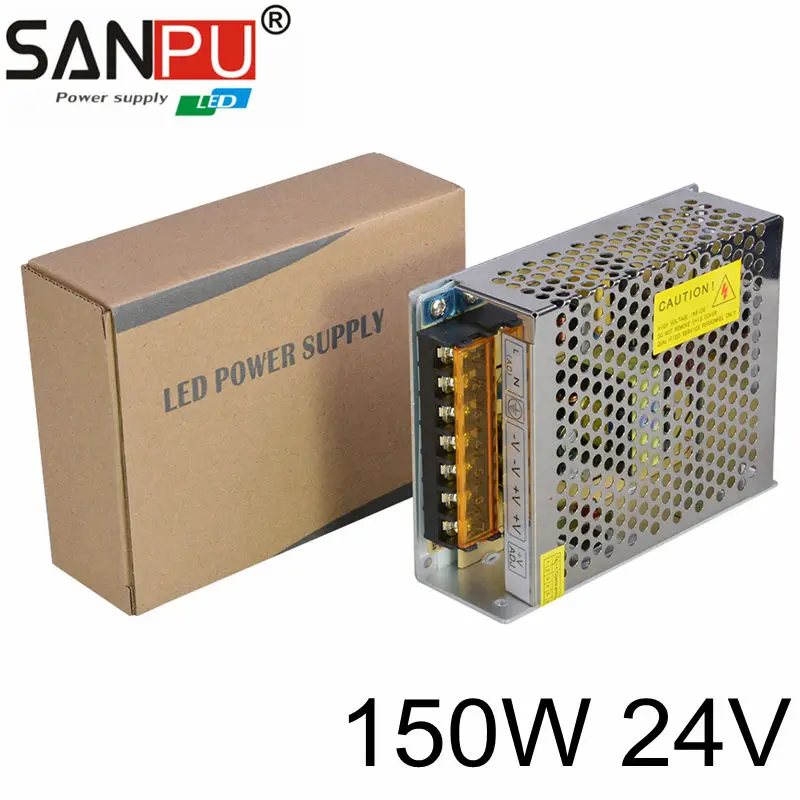 

150W 24V LED Power Supply 6.25A LED Driver Power Adapter Switching 110V 220V to 24V Transformer Standard PS for 5050 3528 Strip