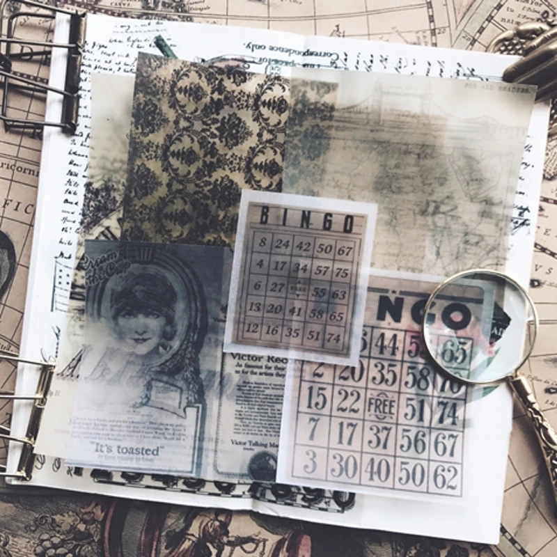 

22Pcs/Set Vintage Old Newspaper Mixed Vellum Paper Pack for DIY Scrapbooking Happy Planner Card Making Journal Project