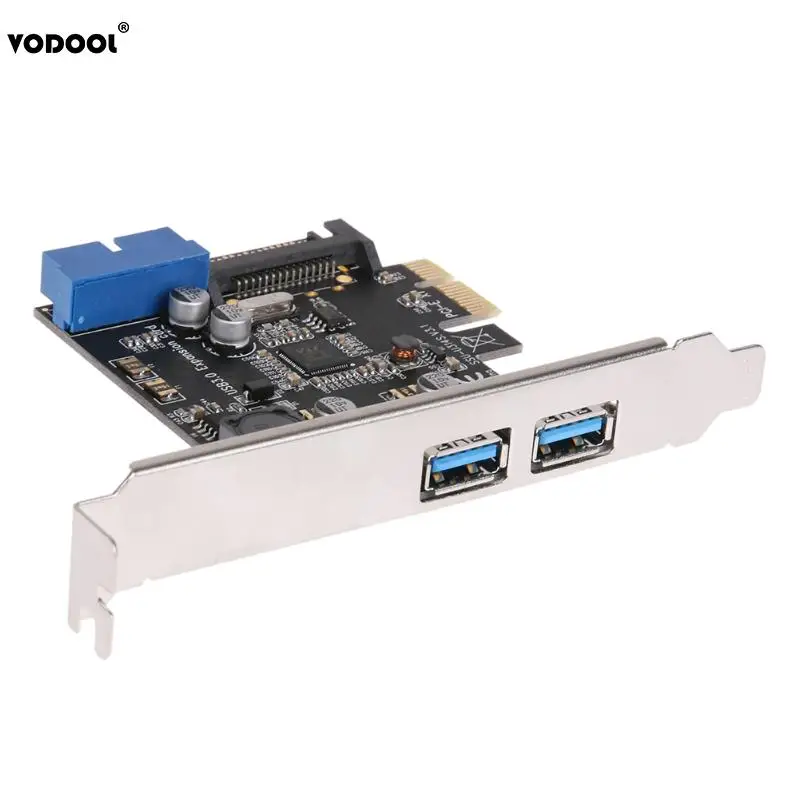 VODOOL U3V14S PCIE передачи 2 Порты USB3.0 карты расширения для рабочего стола спереди 19/20PIN Интерфейс для Windows XP/7/8/8,1/10; Прямая поставка