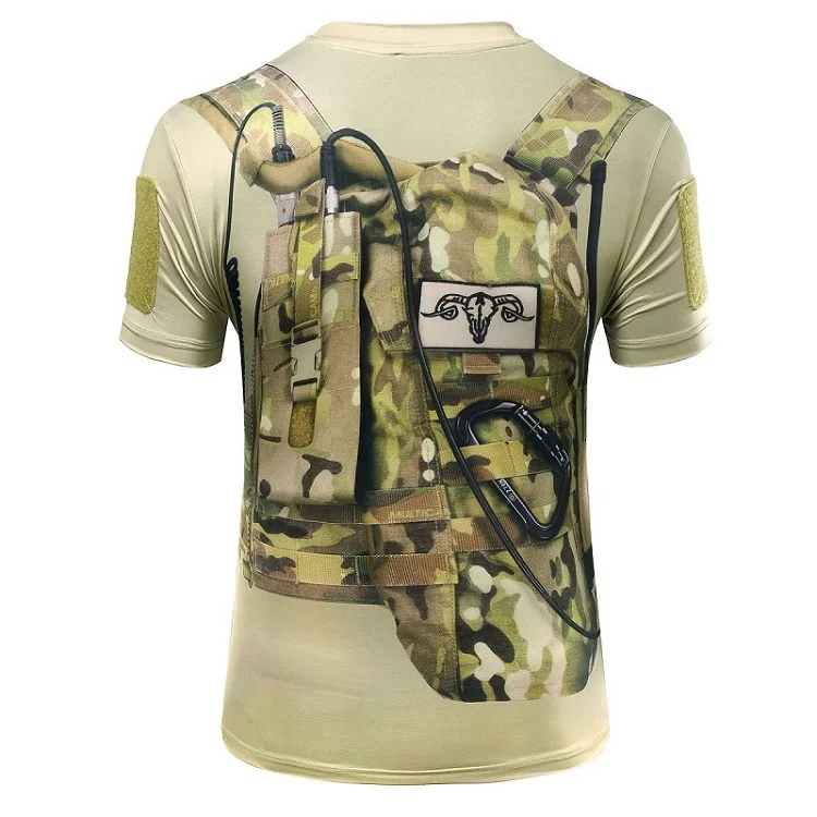 Новые высококачественные для мужчин стиль 3D военная камуфляжная футболка Тактический из двери быстросохнущая Охота Одежда