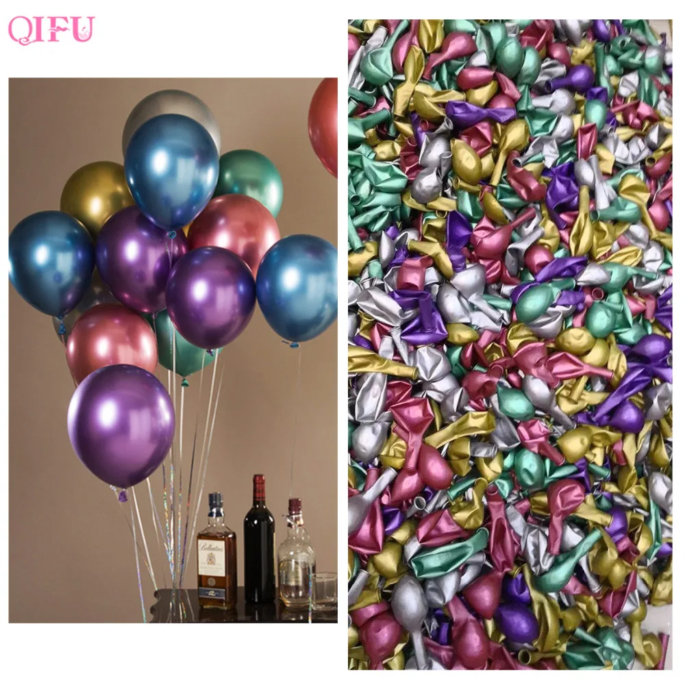 QIFU 10 шт Металлические воздушные шары Свадебные украшения с днем рождения воздушные шары латексные металлические хромированные шары Гелиевый шар Красочные
