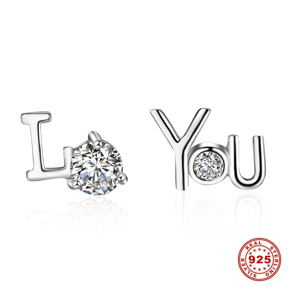 

LE SKY New Fashion Silver Color CZ Crystal Romantic Love Heart Vogue Ear Stud Earrings for Women Jewelry