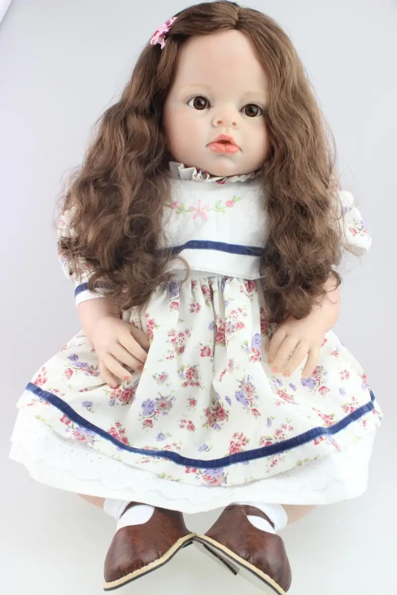 

28 inches bebe rebirth silicone doll newborn children's Christmas present action simulation baby doll toys