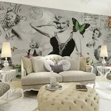 Shinehome-супер звезда Мэрилин Монро фильм обои s Фреска рулоны 3 d стены бумага для гостиной 3d стены рулон бумаги Papel де Parede