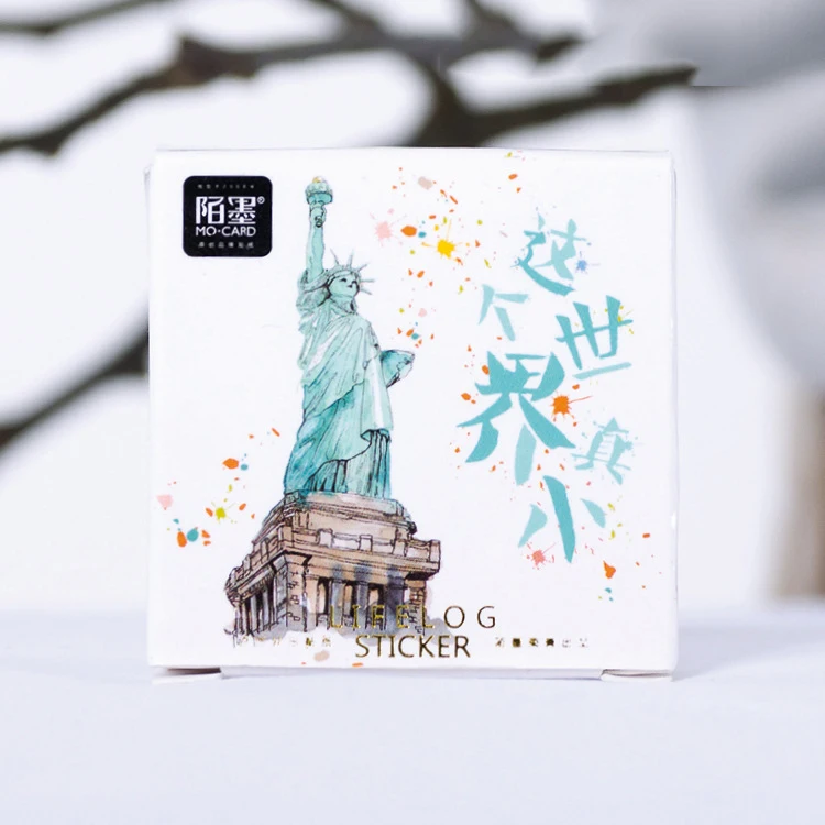 45PCS/box It's A Small World Lovely Stationery Scrapbook Paper Lable Stickers Crafts And Scrapbooking Decorative Lifelog Sticker |