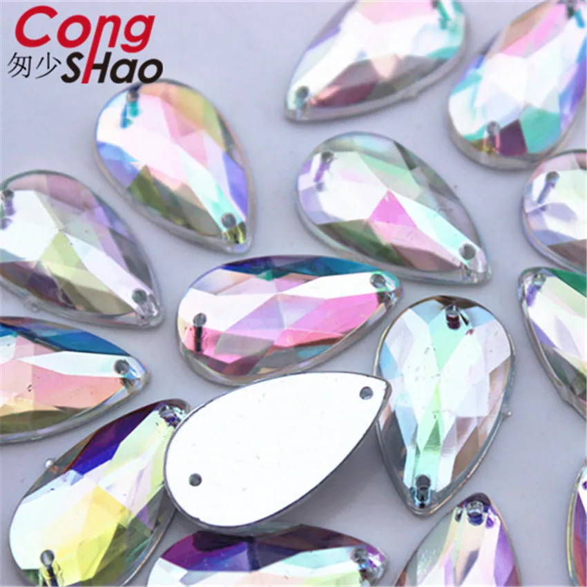 100 шт. акриловые стразы с плоским основанием для одежды 14 х24 мм|crystal flatback|rhinestone