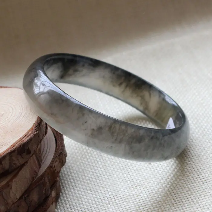 

60mm Vintage Certified Grade A Genuine Natural Green stone Bangle Bracelet 0498