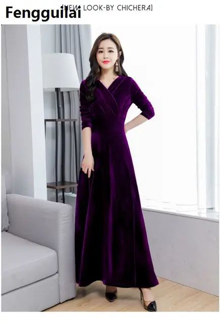 purple winter dress