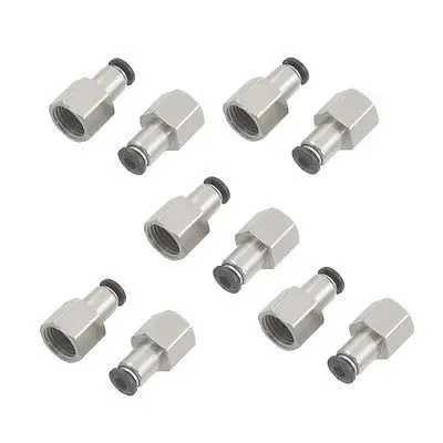 

10 Pcs 1/4" PT Female Thread 4mm Push In Joint Pneumatic Quick Fittings