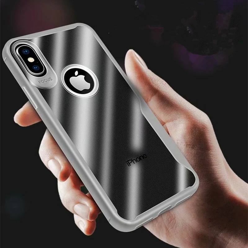 Luxury Transparent Back Cover TPU Soft Silicone Phone Case For iPhone X