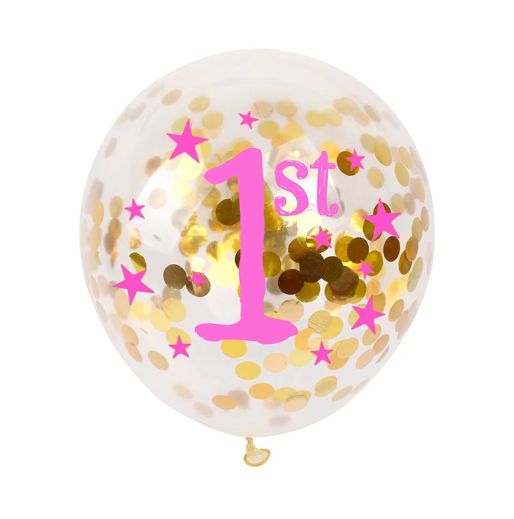 QIFU, 5 шт., 12 дюймов, конфетти, воздушные шары, голубой, розовый, для детского душа, для первого дня рождения, воздушные шары, украшения, принадлежности, Декор, Hulium, баллон