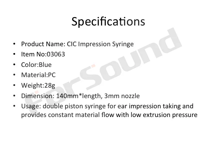 CIC Impression Syringe
