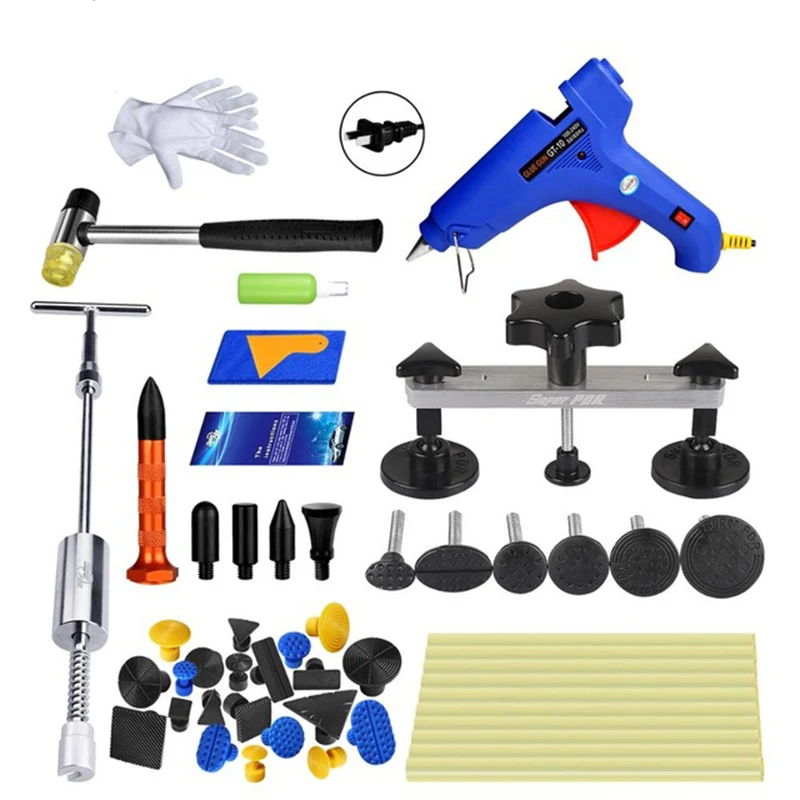 

Best GLCC Hail Dent Removal Tools Paintless Dent Repair Tools Auto Dent Puller Suction Cup Glue Tabs Slide Hammer Hand Tool Set