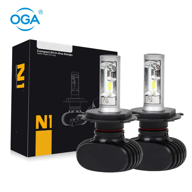OGA 2PCS 8000LM  2016 New Arrival H4 HB2 9003 Car LED Head Lamp Headlight Conversion Kit Auto Bulb All In One DC 12V