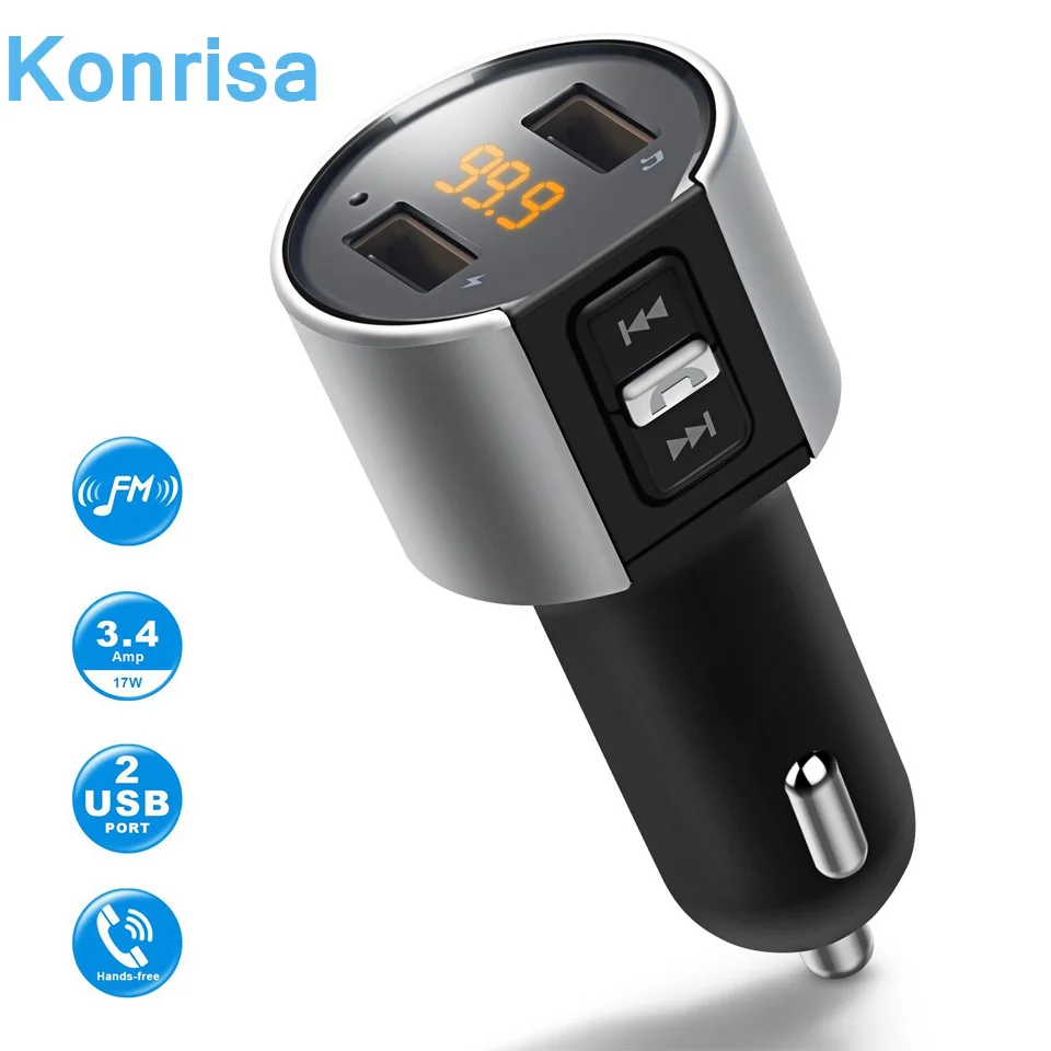 Bluetooth FM Transmitter Wireless In Car MP3 Player V4.2 Bluetooth Car