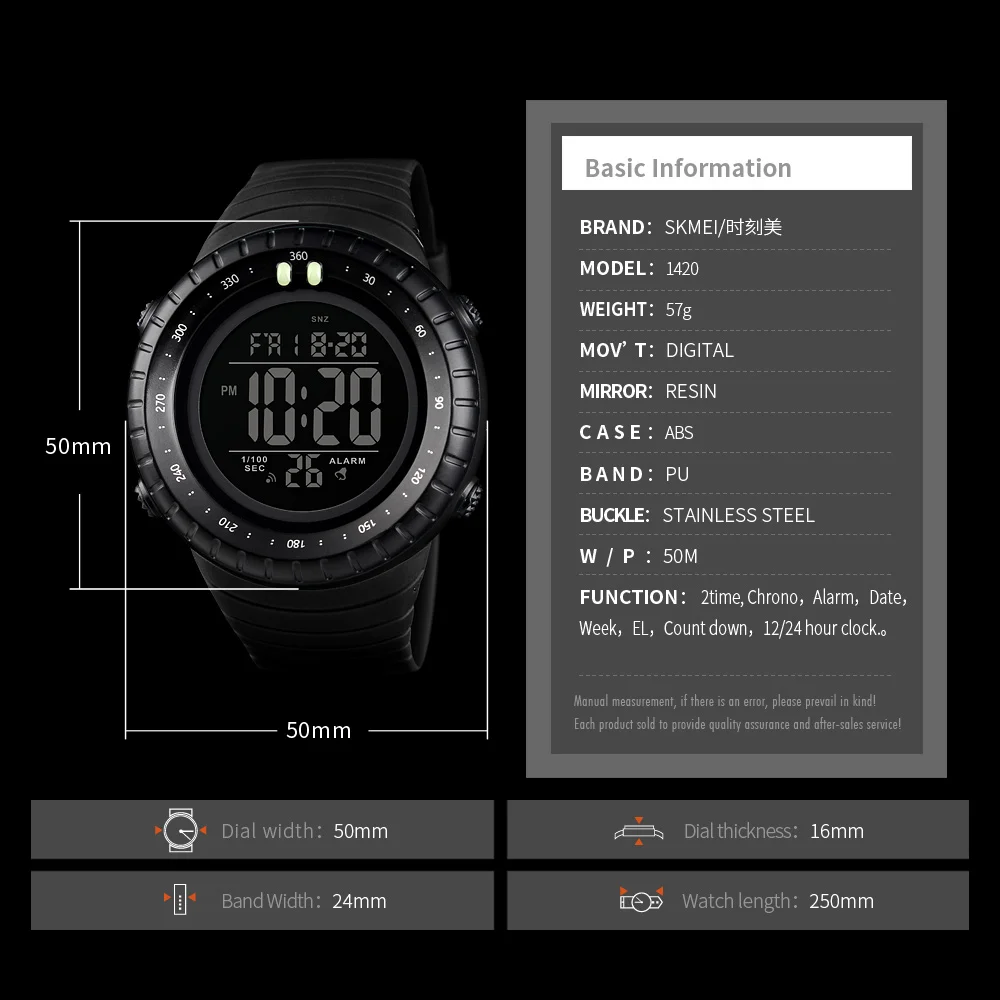 SKMEI Военные Спортивные часы для мужчин 50 м водонепроницаемый светодиодный цифровой мужские наручные часы защищенные часы мужские часы Relogio Masculino 1420