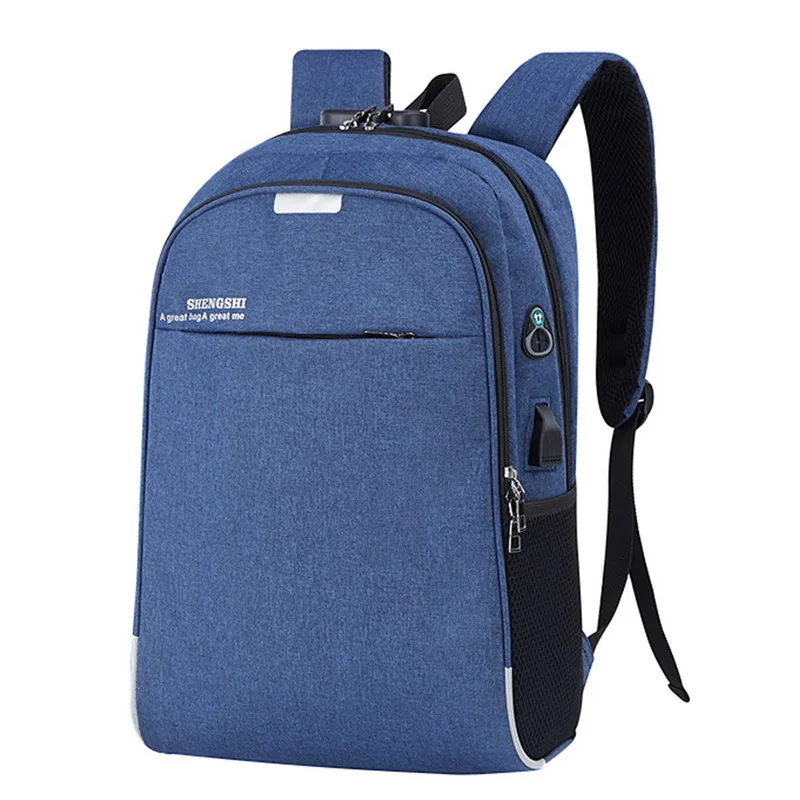 WENYUJH, рюкзаки, Usb, для мужчин, рюкзак для ноутбука, книга, рюкзак для путешествий, рюкзаки для мужчин, школьный рюкзак, Mochila, Escolar, рюкзак для кражи - Цвет: Синий