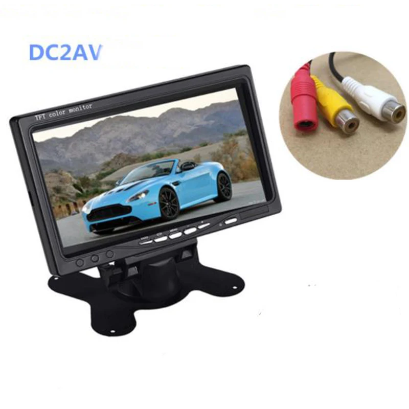 

7 inch car HD LCD monitor video player monitoring system rear view camera display 16:9 800*480 Screen