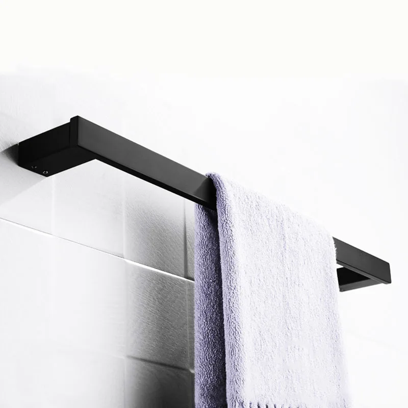 Черная квадратная стойка для полотенца 304 из нержавеющей стали кольцо для полотенец один кронштейн для полотенец в ванную комнату настенный держатель для полотенец